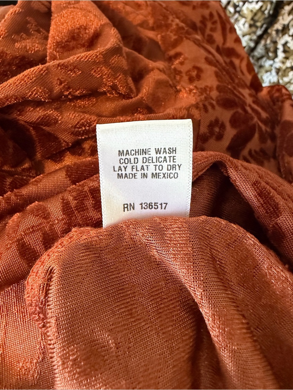 Earthbound Floral Burnout Velvet Kimono Cardigan Rust Boho Small - Picture 6 of 6